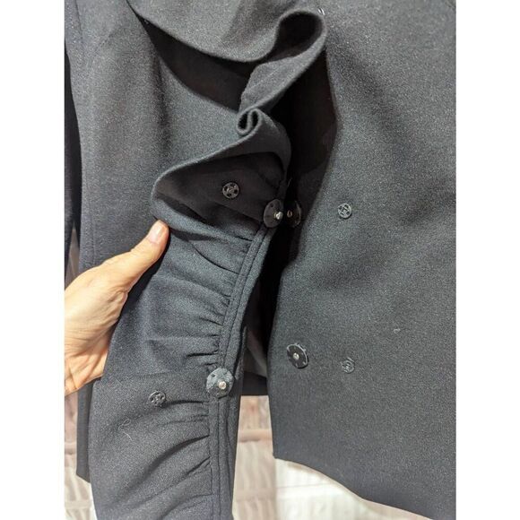 iNC International Concepts Women's Black Solid Ruffle Neck Blazer Jacket Size PS - Picture 5 of 7